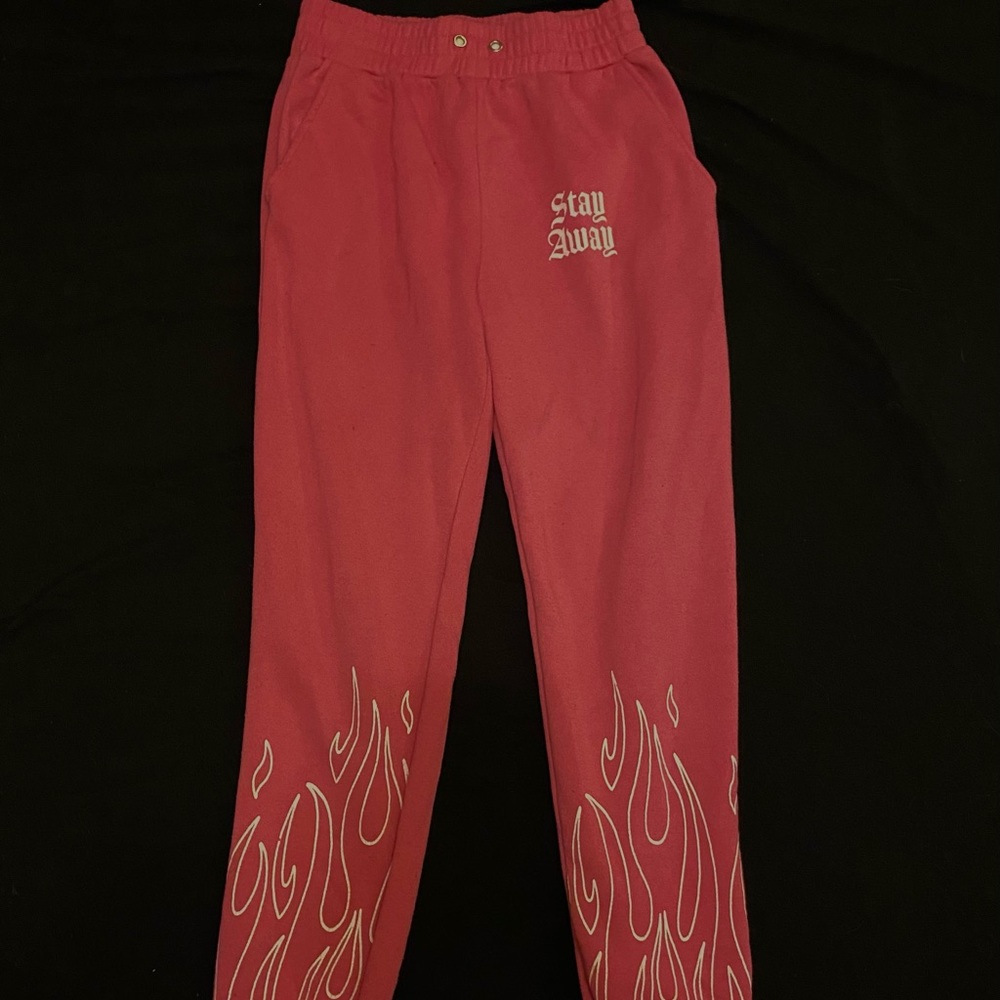 pink flame sweat pants